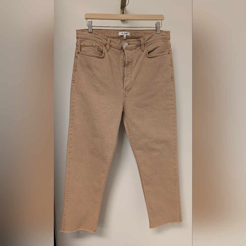 Re/Done Women's High Rise Tan Jeans